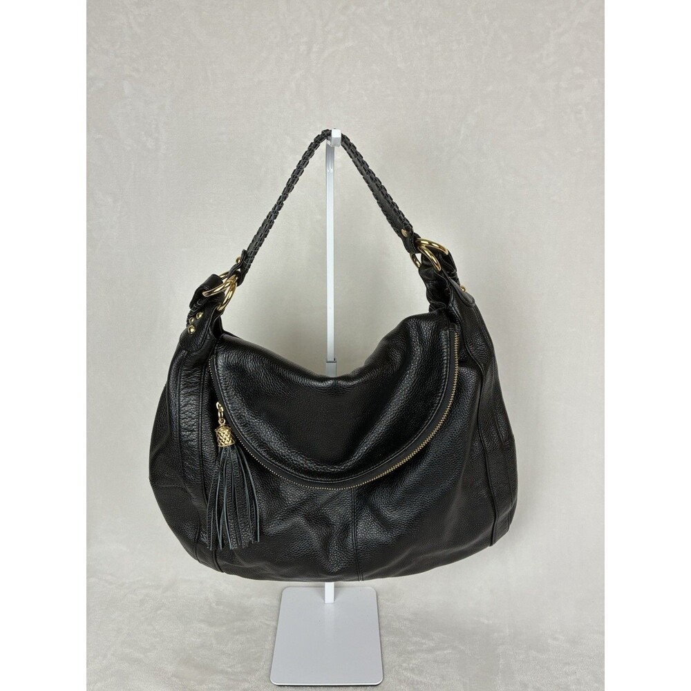 Onna Ehrlich Rachel Hobo Bag Black Pebble Leather Tassle Designer Dust Bag
